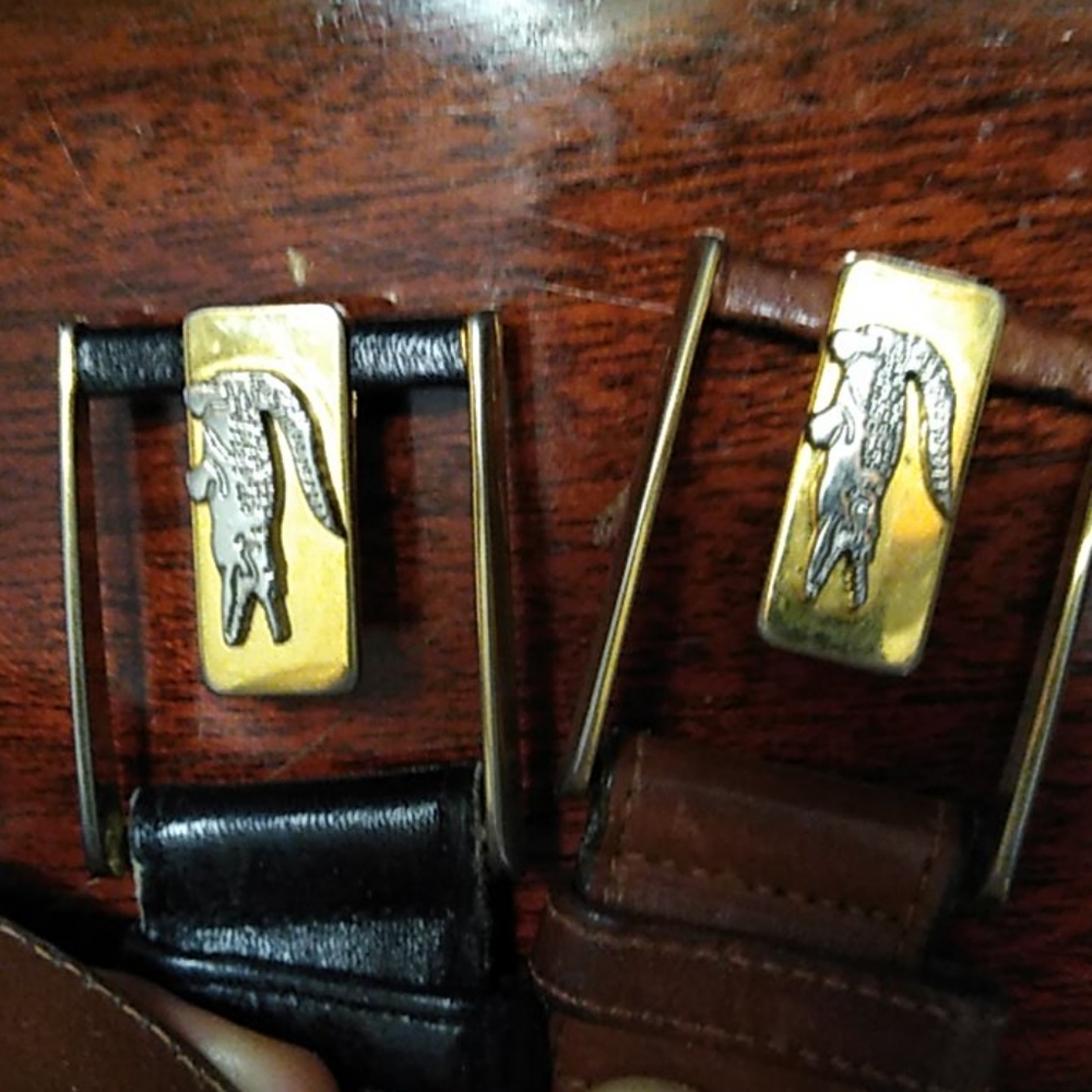 Vintage Lacoste belts, alligator buckle, size 44 - Picture 5 of 5